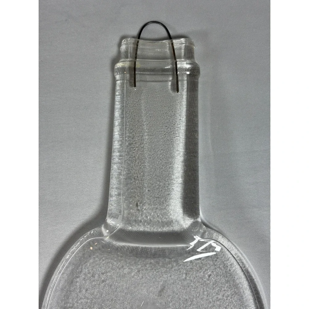Vtg Belvedere Vodka Slumped Glass Bottle Tray Upcycled‎ Melted Serving Dish MCM